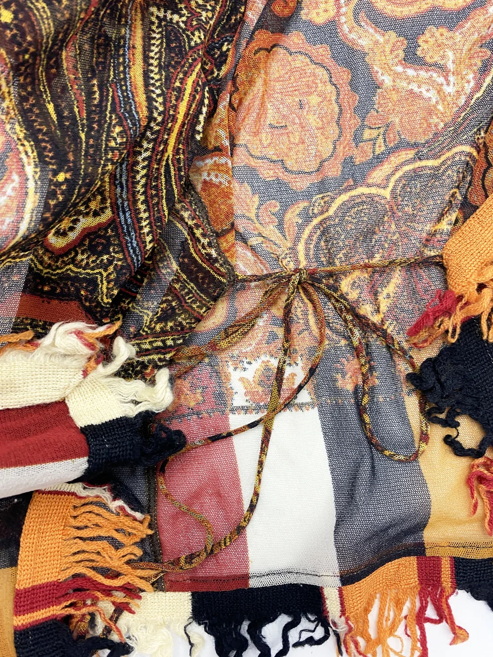 Jean Paul Gaultier paisley mesh fringe jacket — JAMES VELORIA